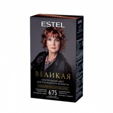 Стойкая крем-краска для седых волос ESTEL ВЕЛИКАЯ 6/75 тёмно-русый коричнево-красный